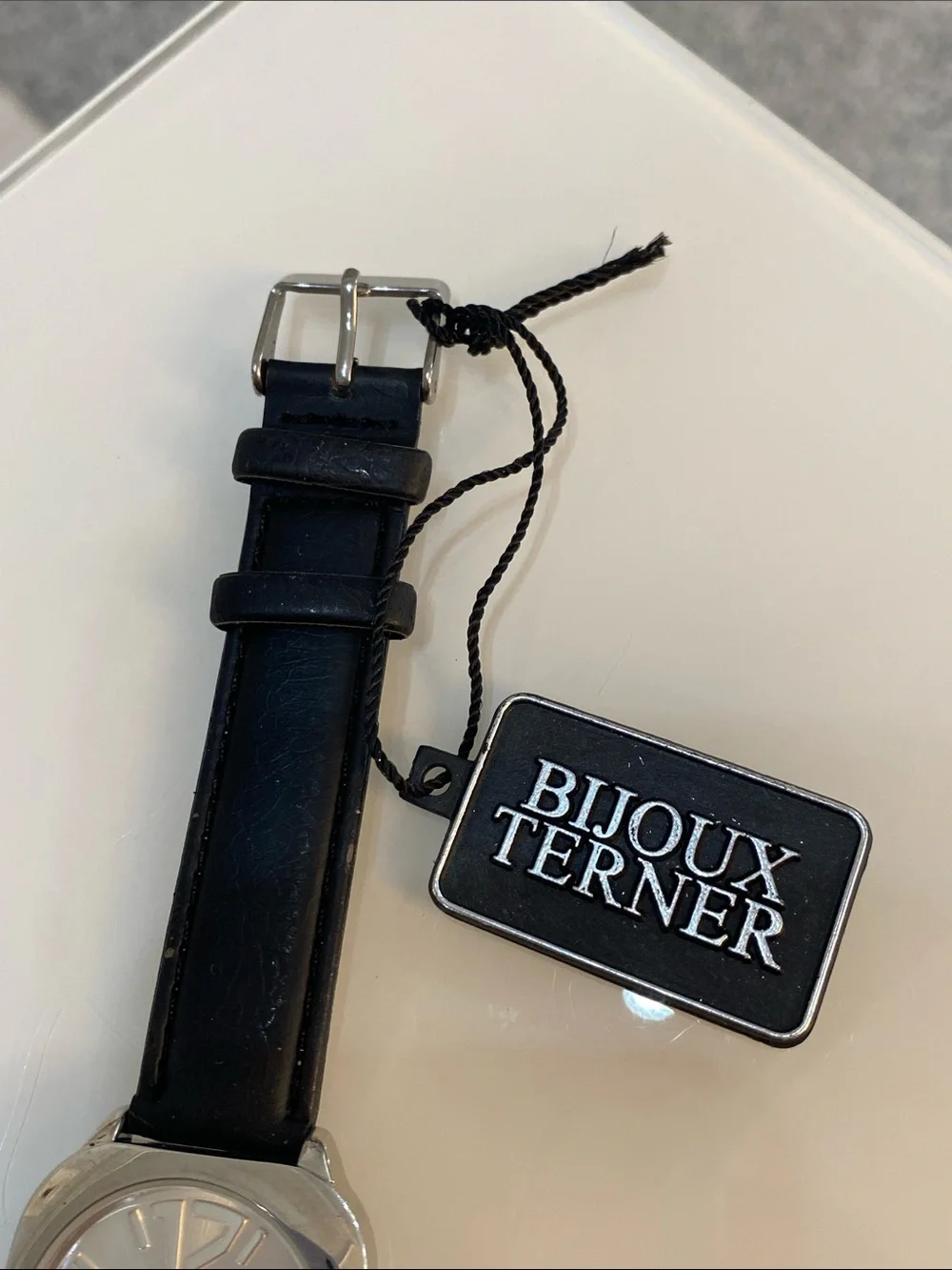 Bijoux Terner Black Strap silver-Tone Case Men's Watch